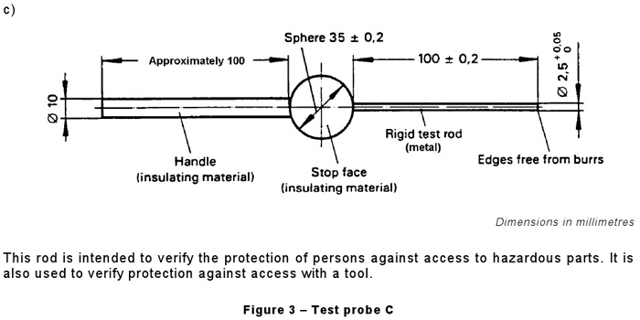 IP3X Safety Test Finger IP3X Safety Test Finger